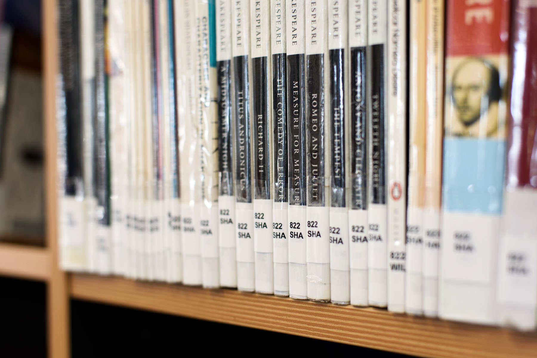 Books on a shelf