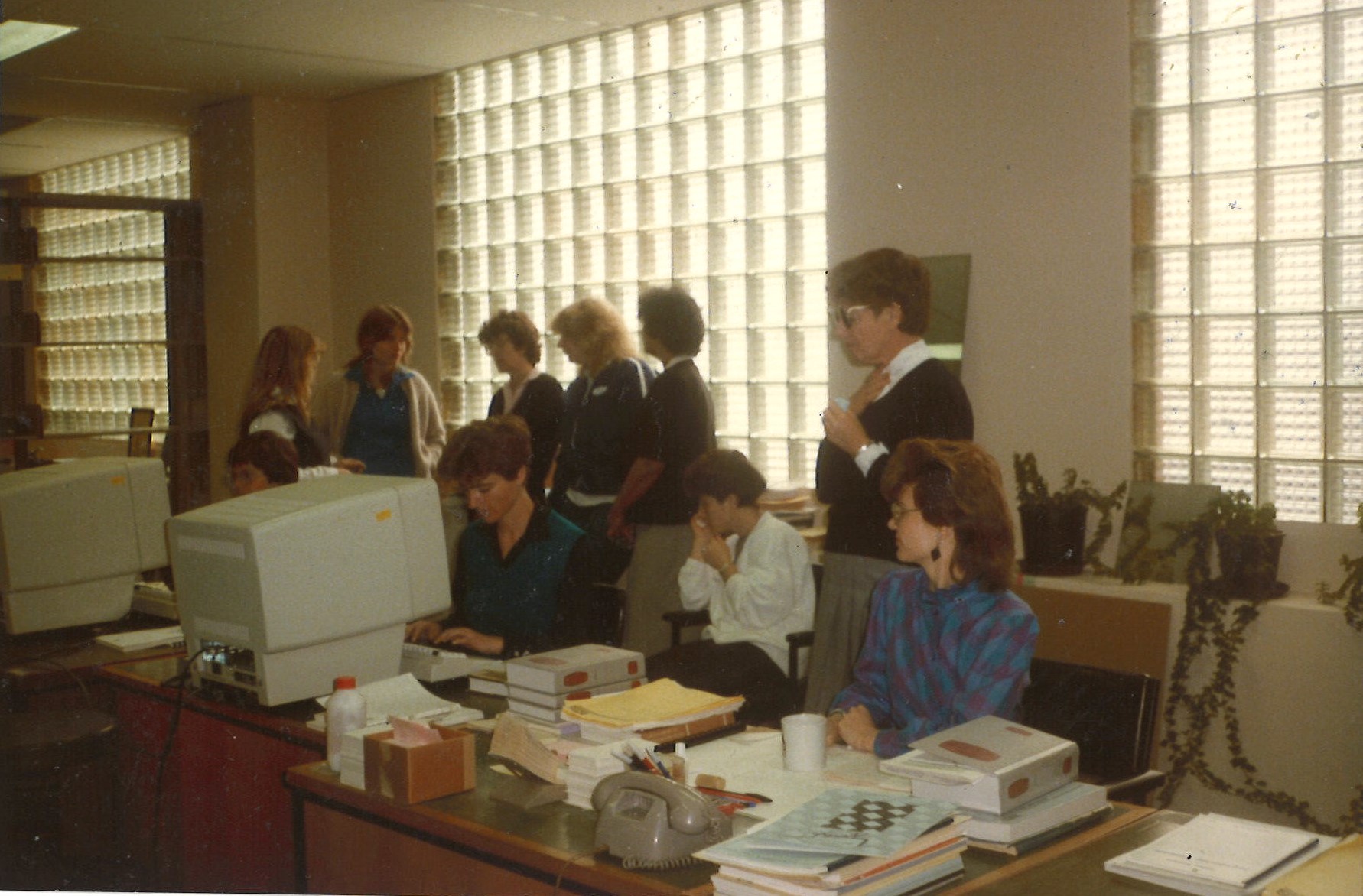 People working in the SCIS office, 1985