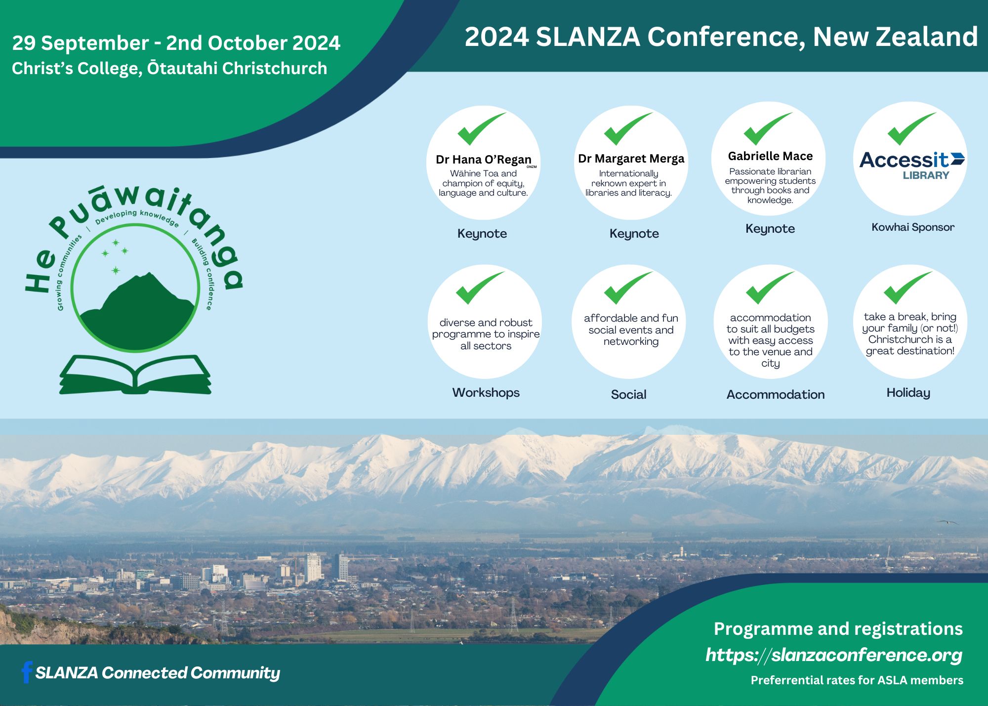 Graphic with information about the 2024 SLANZA conference